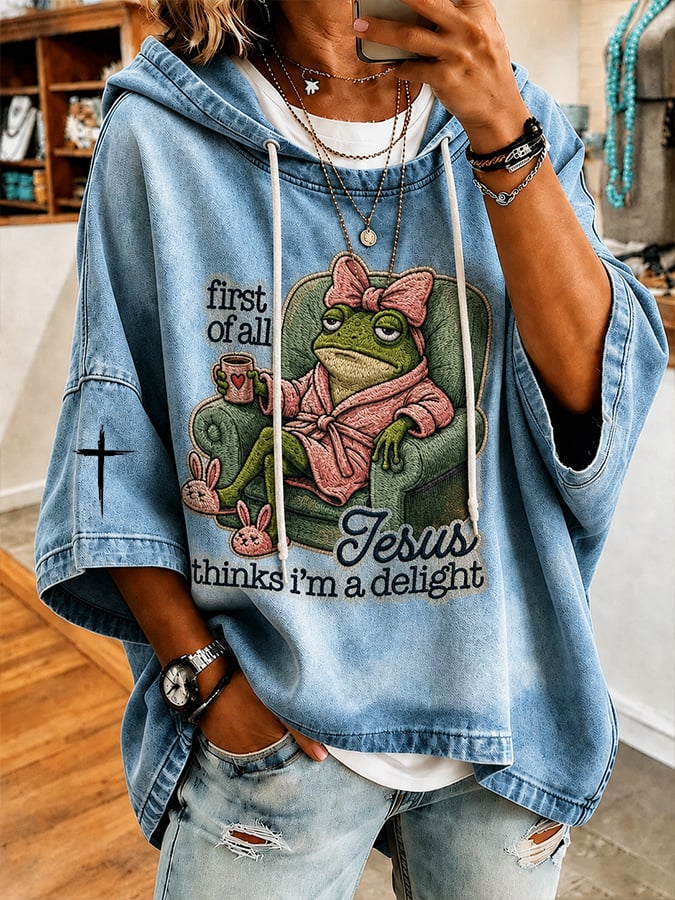 Women's First Of All Jesus Think I'm A Delight Printing Top