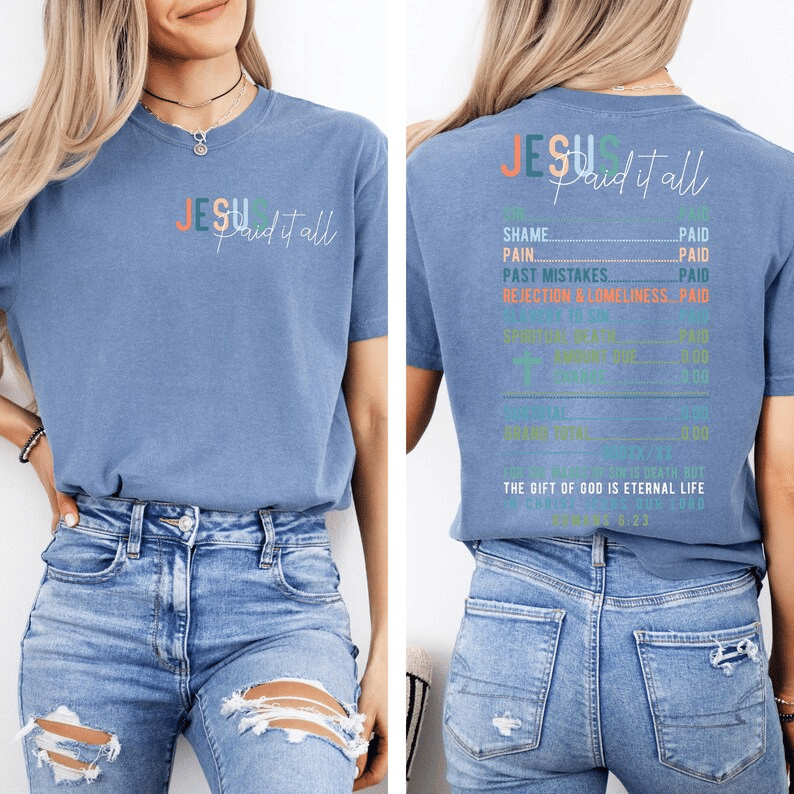 Women's Jesus Paid It All Receipt Print T-Shirt