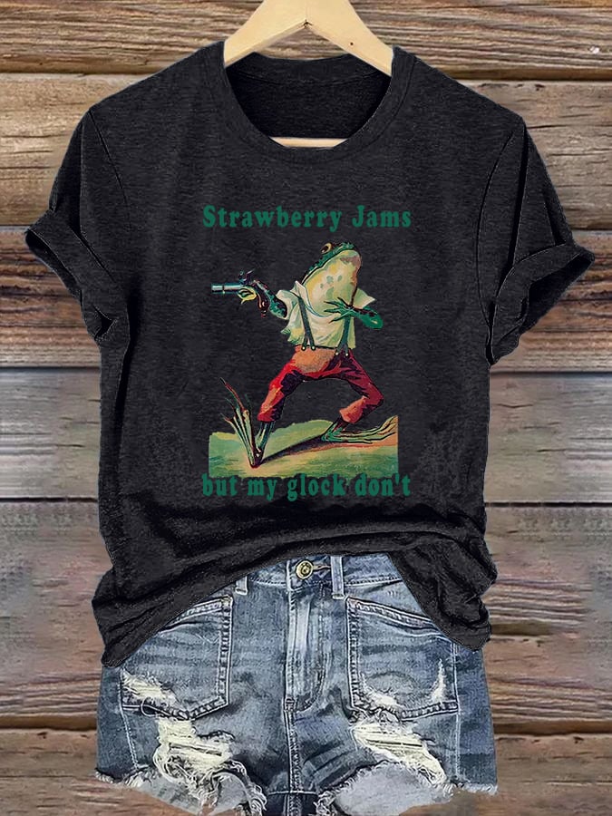 Women's Strawberry Jams but my glock don't Printed T-Shirt
