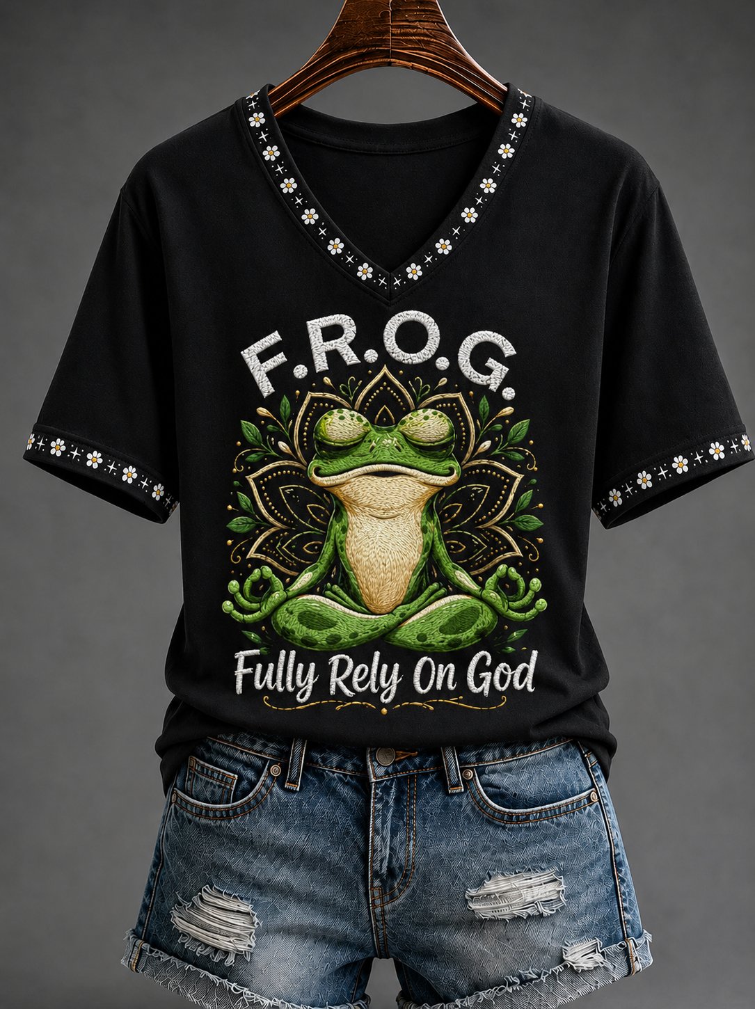 Women's Funny Frog Christian Faith Print Top