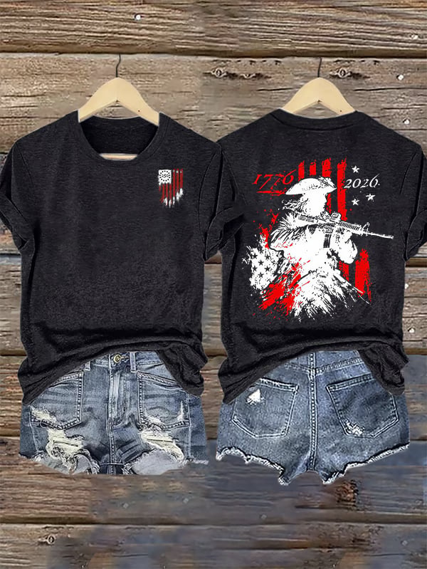 Women's 250th Anniversary Distressed American Flag 2-sided Shirt
