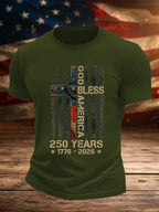 Men's GOD BLESS AMERICA Printed T-Shirt