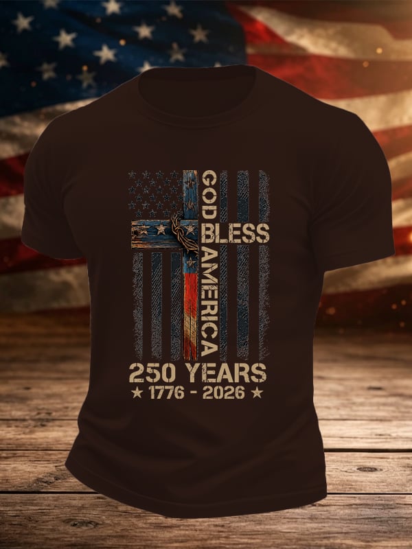 Men's GOD BLESS AMERICA Printed T-Shirt