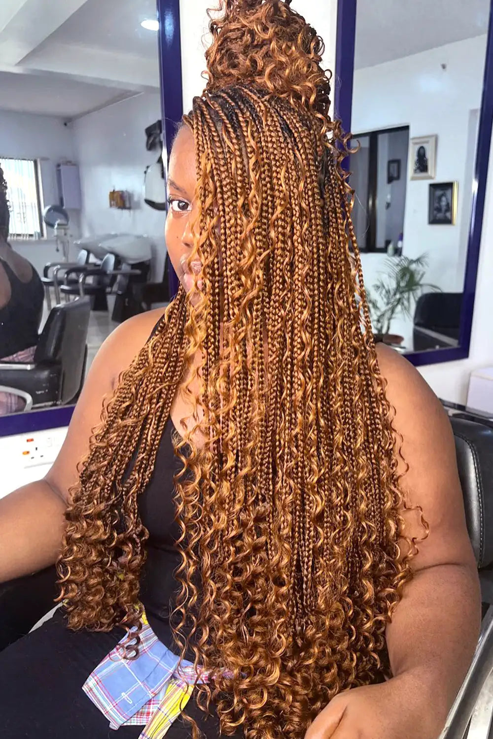 30# Auburn Brown Bulk Hair For Braiding Deep Wave BU07