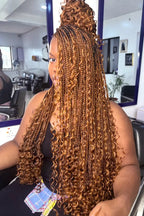 30# Auburn Brown Bulk Hair For Braiding Deep Wave BU07
