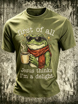 Men's Fun Frog-Print Top