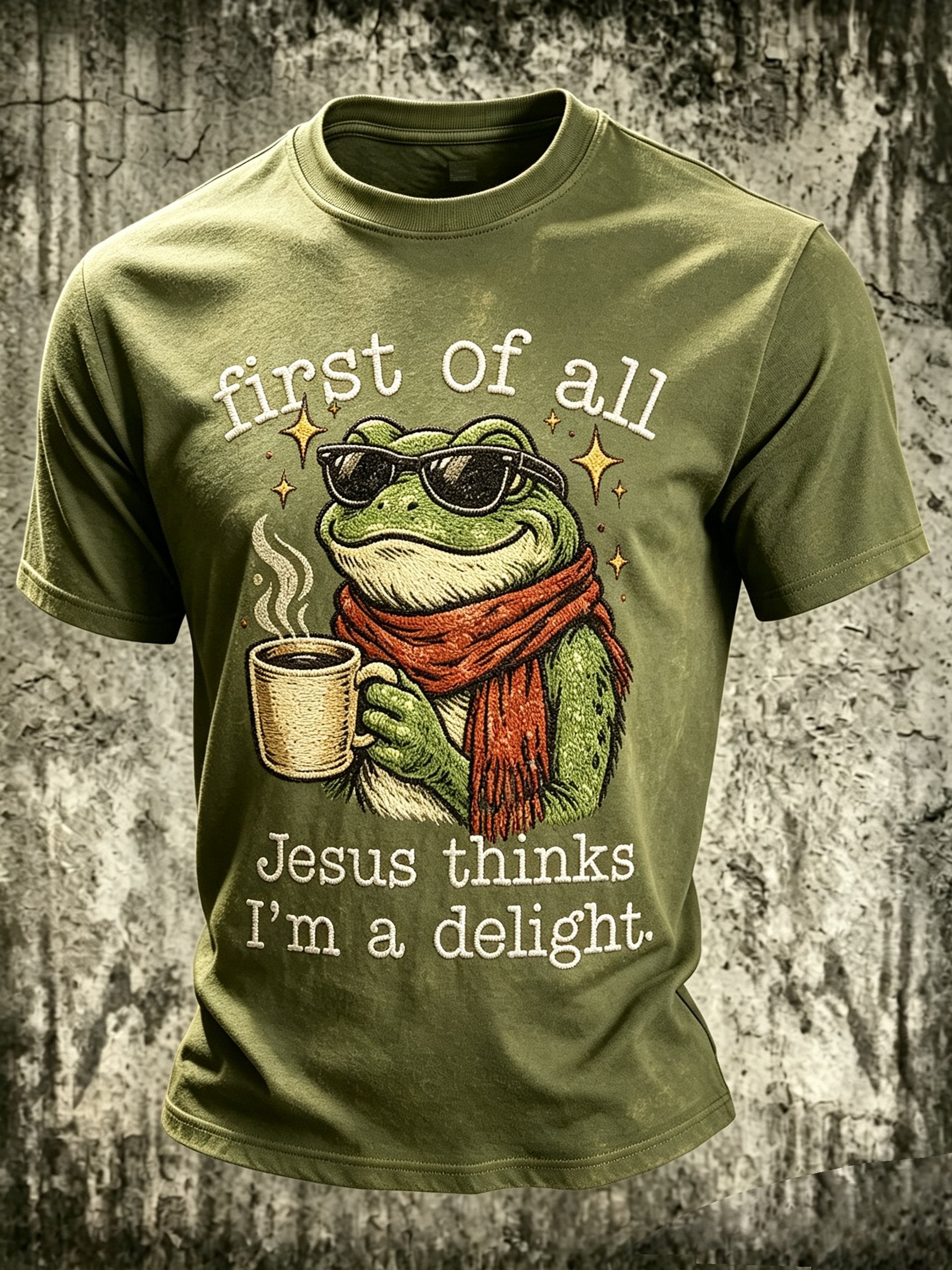 Men's Fun Frog-Print Top