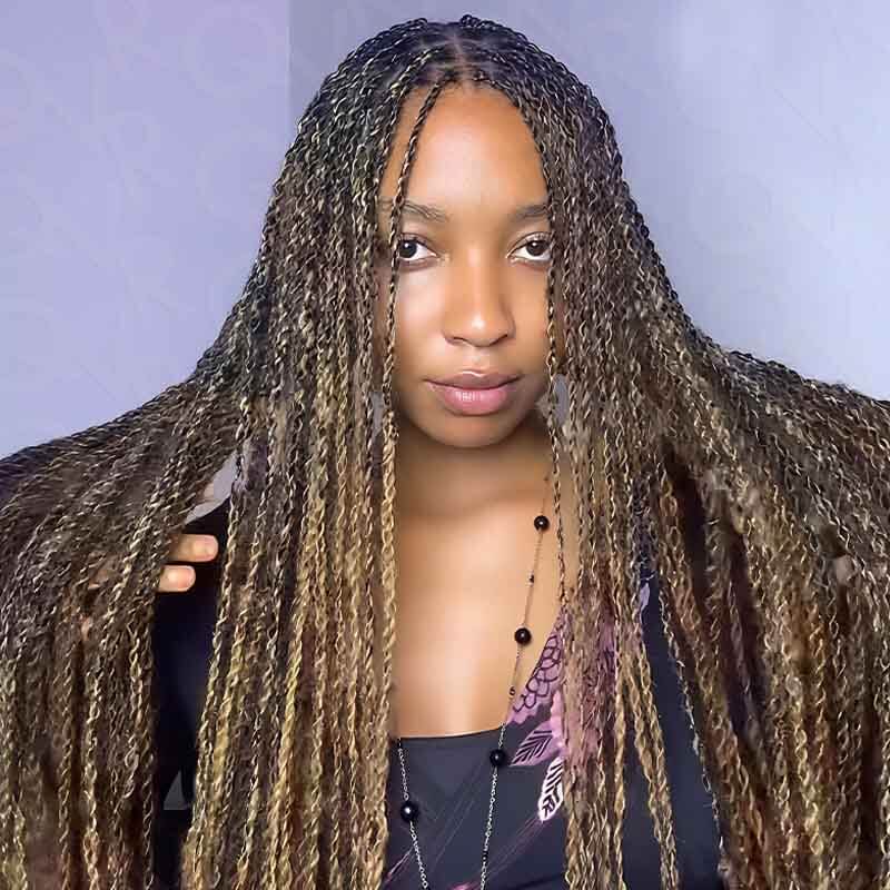 QVR 3 In 1 Afro Kinky Bulk Three Colors #4/30/27 Human Hair For Braiding Dreadlock Hair