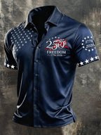 Men's Retro Independence Day Patriot Short-Sleeve Shirt