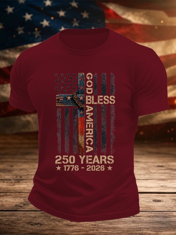 Men's GOD BLESS AMERICA Printed T-Shirt