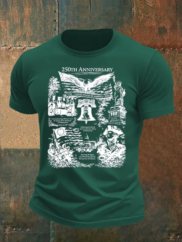 Men's  Retro USA 250th Anniversary Print T-Shirt