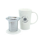 Glazed Ceramic Mug with Stainless Steel Tea Strainer