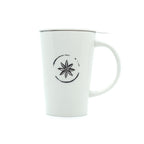 Glazed Ceramic Mug with Stainless Steel Tea Strainer