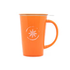 Glazed Ceramic Mug with Stainless Steel Tea Strainer