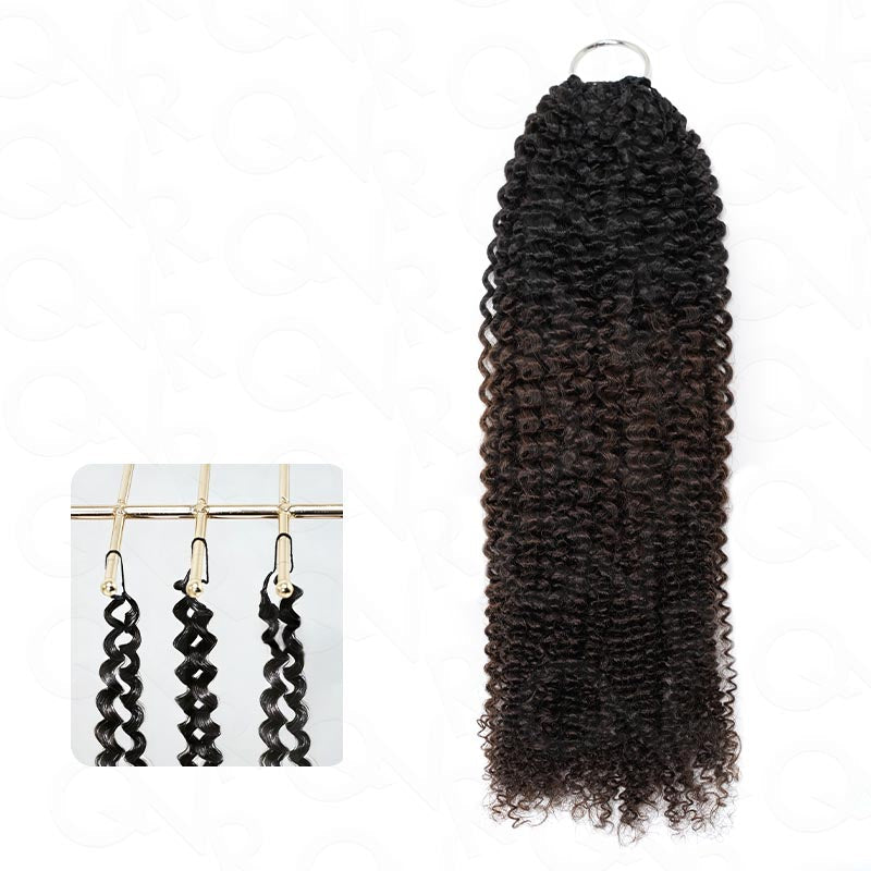 QVR Ombre Brown #T1B/4 Human Crochet Hair Water Wave Machine Made Feather Crochet Hairstyle