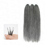 QVR Silk Straight Feather Crochet Human Hair Highlight #P4/27 Machine Made Crochet Weave Hair Extensions