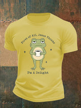 Men's Funny First Of All Jesus Thinks I’m A Delight Frog shirt