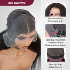 QVR Glueless Curly Edge Kinky Straight 13x4/13x6 Transparent Lace Front Human Hair Wigs