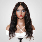 QVR Glueless Burmese Curly V Part Wigs Natural Black Invisible Lace Edge Human Hair Wig