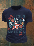 Men's She loves JESUS and AMERICA Printed T-Shirt