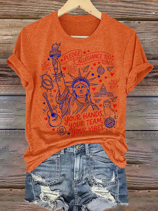 Women's  Pledge Allegiance To Your Hands Your Team Your Vibes Shirt