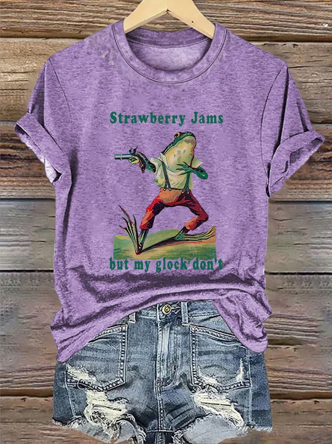Women's Strawberry Jams but my glock don't Printed T-Shirt
