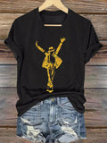 Women's Superstar Art Print V Neck T-shirt
