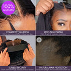 Warm Caramel Brown / Natural Black Deep Curly Glueless 5x5 Closure Pre-Cut Lace Wig
