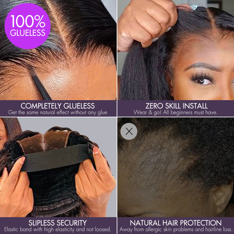 Warm Caramel Brown / Natural Black Deep Curly Glueless 5x5 Closure Pre-Cut Lace Wig