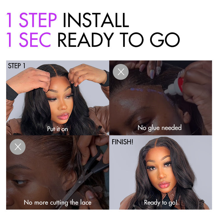 Effortless Elegance Copper Highlight / Natural Black Bouncy Curl Wig Minimalist HD Lace Glueless Wig Pre-Cut Lace