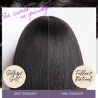 Put On and Go Realistic Glueless Yaki Straight Bob with Bangs Minimalist Lace Wig 100% Human Hair