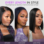 PreMax Wigs - Nature Max Yaki / Silky Bob Ear-to-Ear Glueless 13x6 Frontal HD Lace Short Bob Wig