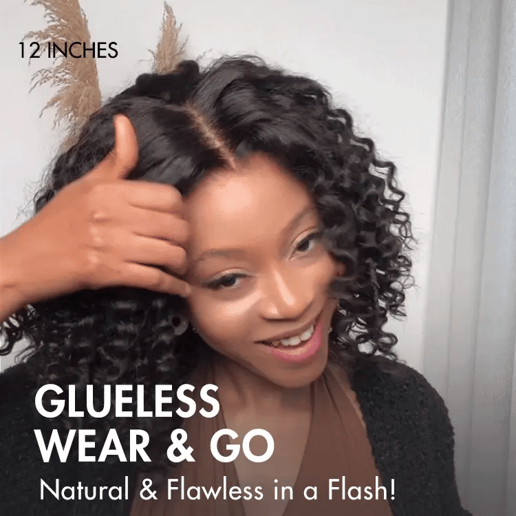 Warm Caramel Brown / Natural Black Deep Curly Glueless 5x5 Closure Pre-Cut Lace Wig