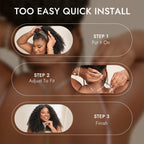 Luvme Too Easy Texture™ 3-In-1 Half Wig 180% Density Kinky Curly Glueless Flexi-Fit Drawstring Wig
