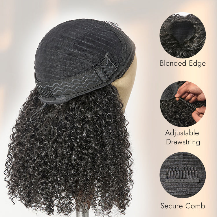 Luvme Too Easy Texture™ 3-In-1 Half Wig 180% Density Kinky Curly Glueless Flexi-Fit Drawstring Wig
