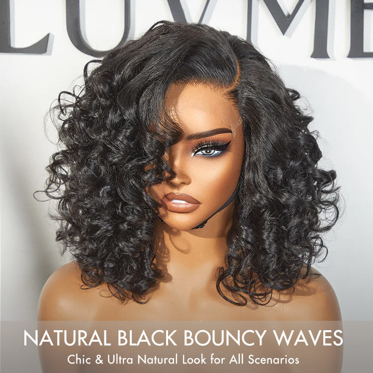 Effortless Elegance Copper Highlight / Natural Black Bouncy Curl Wig Minimalist HD Lace Glueless Wig Pre-Cut Lace