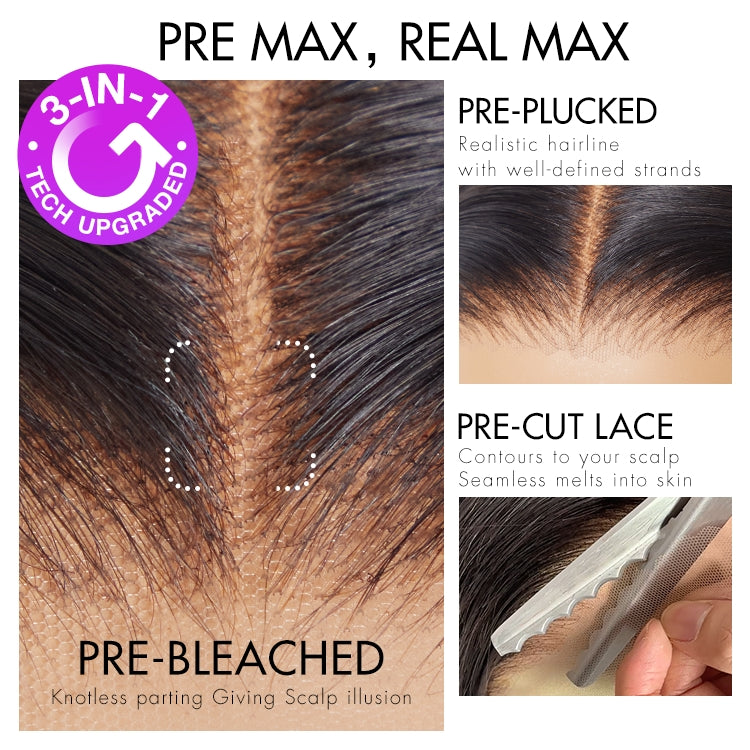 PreMax Blonde Mix Black Loose Wave Glueless 5x5 HD Lace Closure Wig Large & Small Cap