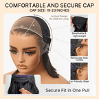 NatureMAX™ Silky Blunt Cut Bob Glueless Ear-to-ear 13x4 HD Lace Front Wig Pre-Cut Lace Flexi-Fit Drawstring Cap