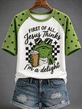 Women's Jesus Thinks I'm A Delight Print Raglan Sleeve T-Shirt