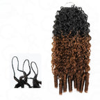 QVR Ombre Brown Feather Crochet Human Hair #T2/30 Burmese Curly Machine Made Crochet Weave Hair Extensions