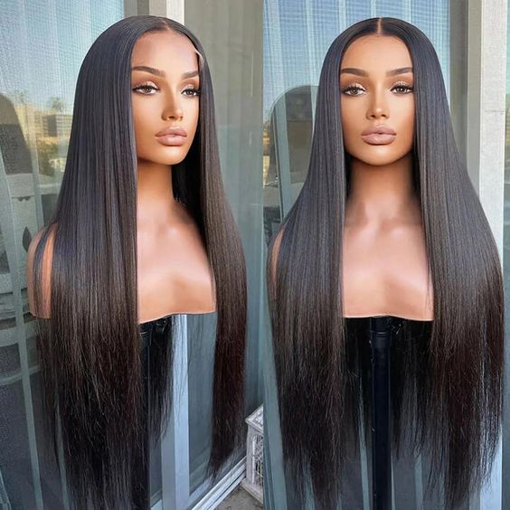 QVR 7x5 Glueless Lace Straight Wig With Pre Plucked Hairline 180% Density