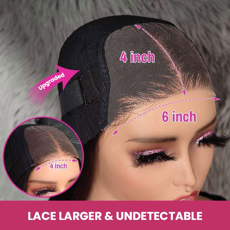 QVR Glueless Pre-Cut 4x6 Lace Closure Dark Brown #4 Colored Wear&Go Upgrade HD Lace Straight/Body Wave Human Hair Wig Beginner-Friendly