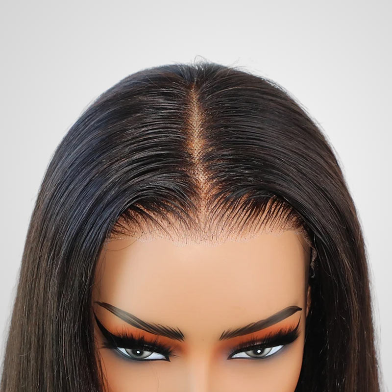 QVR 7x5 Glueless Lace Straight Wig With Pre Plucked Hairline 180% Density