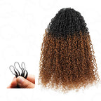 QVR Sun-Kissed Blonde Mixed Highlights Feather Crochet Human Hair Burmese Kinky Curly Miracle Knots Crochet Weave Hair Extensions