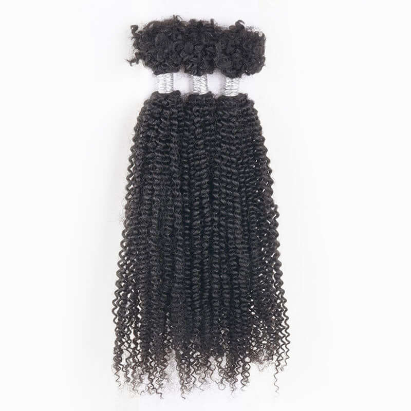 QVR Natural Black Afro Kinky V Bulk Curly Hair for Kinky Twist Crochet Braiding Hair