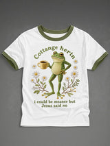 Women's 'I Could Be Meaner But Jesus Said No' Printed Casual T-Shirt