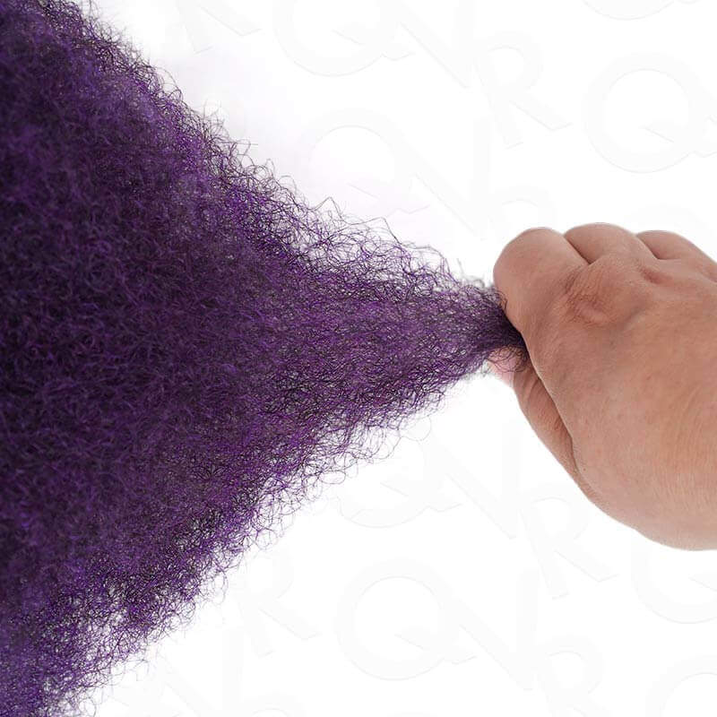 QVR Mix #1B/99J Color Afro Kinky Bulk Human Hair For Braiding Dreadlock Hair