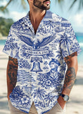 America 250 Hawaiian Shirt, Patriotic USA 1776 2026 Vintage 4th July Button Up