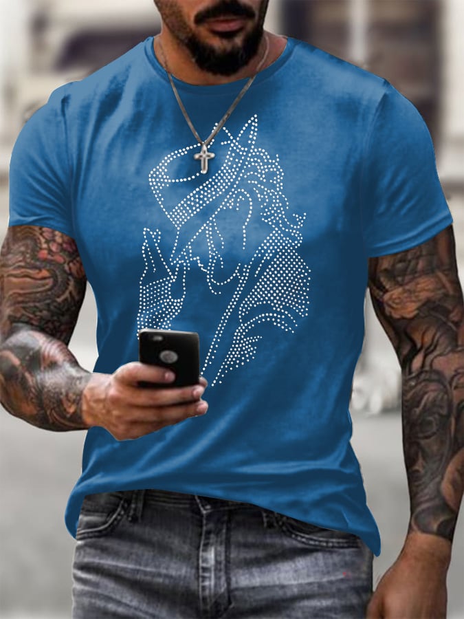 Men's Print Casual Printed T-shirt