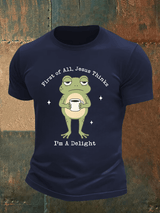 Men's Funny First Of All Jesus Thinks I’m A Delight Frog shirt